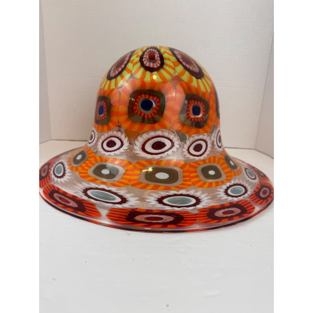 Murano Style Millefiori Glass Lamp Shade Bell Shape  Mosaic Formentello Style